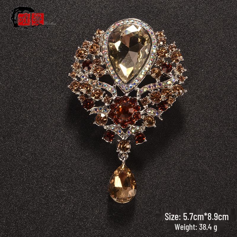 

Ретро Брошь Большое Крыло из Кристаллов в Британском Стиле для Пальто и Пиджаков