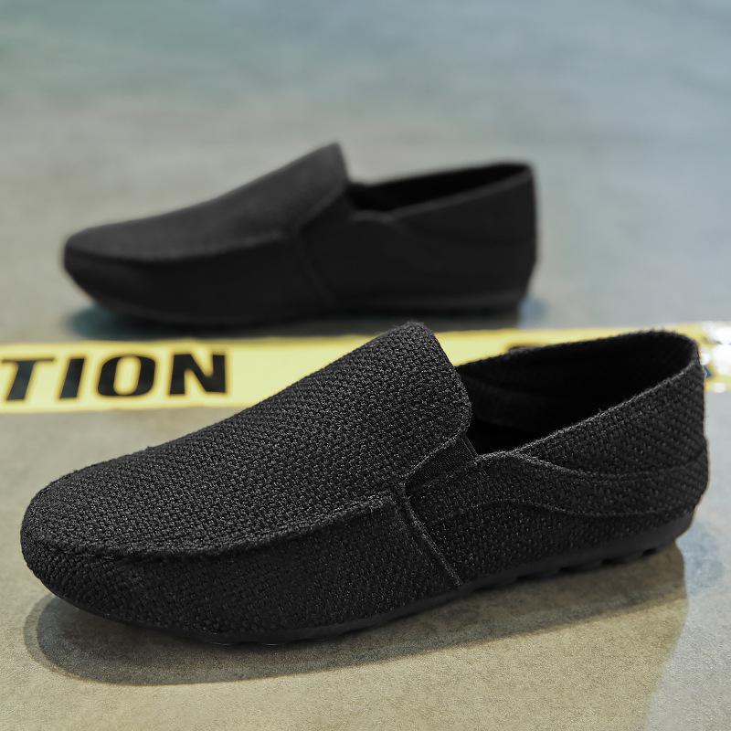 22 Four Seasons New Light Linen Solid Color Casual Doudou Shoes Lazy Breathable Flat Bottom Tide Love