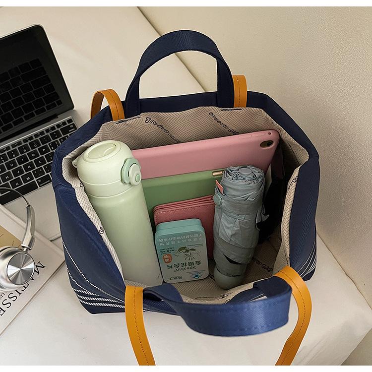 Women's Striped Canvas Shoulder Bag - 2025 Fashion Style, Original Design, Casual Crossbody Handbag