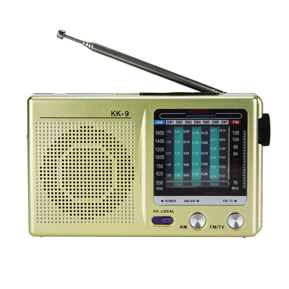 

AM/FM/SW Radio Battery Powered Radio Telescopic Antenna Portable Radio with Built-in Speaker Multi-Function for Emergency Use золотий