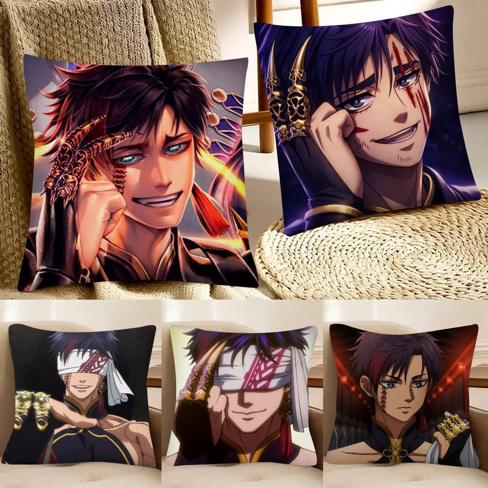 Cool Manhwa Figure Qin Shi Huang Buddha Pillow Case Fashion Square Pillowcase Bedroom Sofa Room Ins Decoration Leisure