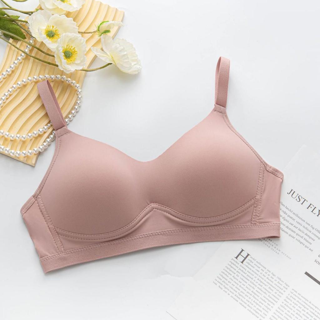 Soft Wire-Free Push-Up Bra for Small Chest - Anti-Sagging, Breathable, Thin Cup with Side Support