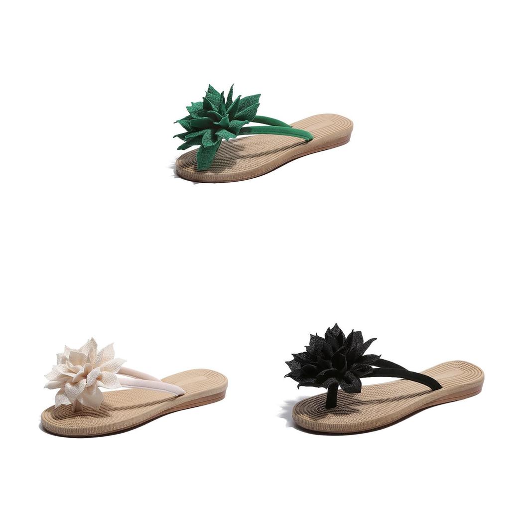 Chic Women Summer Beach Flower Flat Flip Flops Sandals For Relaxed Outdoor Vibes