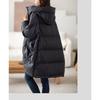 Women White Duck Down Jacket Casual Loose Over Size Autumn Winter Warm Outwear with Hood Korean Style Coat