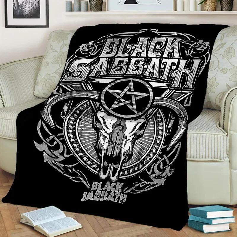 3D BLACK SABBATH Heavy Metal Rock Blanket,Soft Throw Blanket for Home Bedroom Bed Sofa Picnic Travel Office Cover Blanket Kids