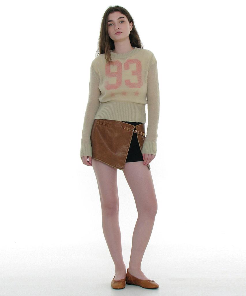 PARTIMENTO WOMEN Sheer Wide Rib Knit Crew Neck_Cream