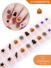 20 Pcs Halloween Christmas UV Semi Cured Gel Nail Stickers Self Adhesive Long Lasting Popular Nail Art Wraps
