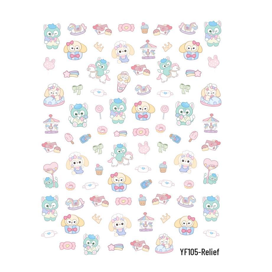 

3D Cartoon Cute Lina Nail Stickers for Kids: DIY Embossed Decals for Phones, Journals, and Water Cups Embossed Style [7.2*9.3cm]