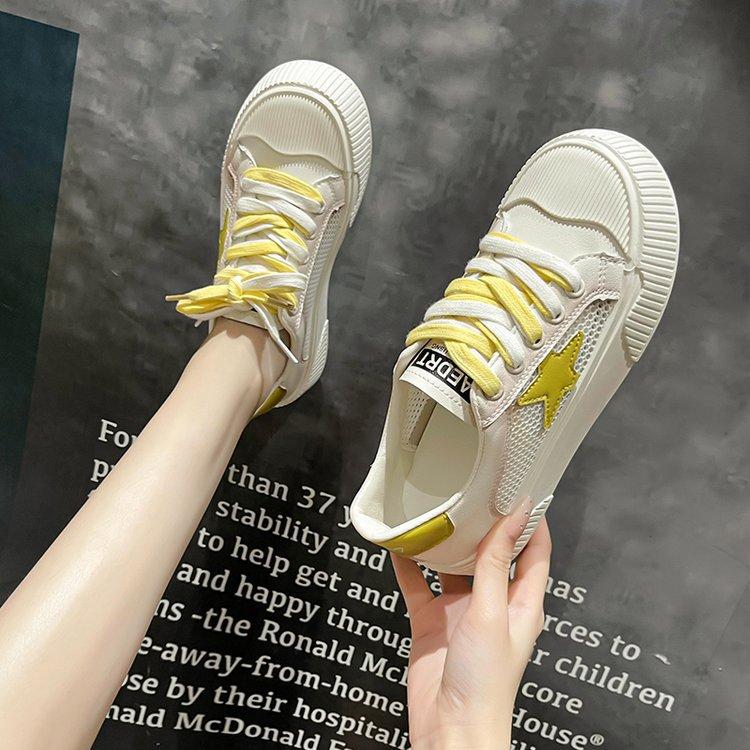 Casual Mesh White Shoes for Women  Spring and Summer New Sports Flat Ins XINGX Thin Low-Top Sneakers Women