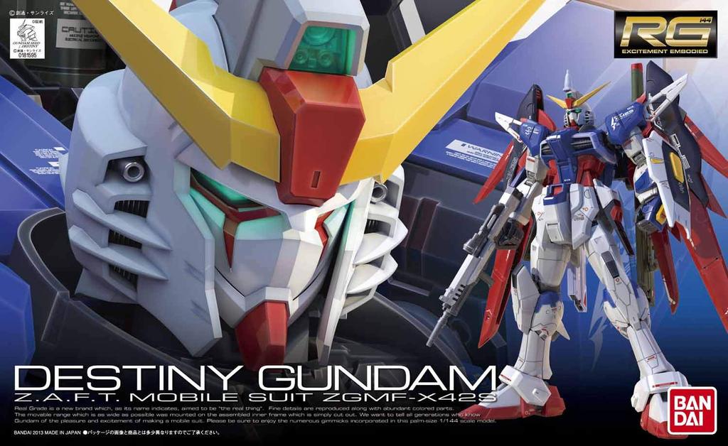 BANDAI SPIRITS RG Mobile Suit Gundam SEED DESTINY Destiny Gundam Plastikmodell im Maßstab ZGMF-X42S 1/144, farbcodiert