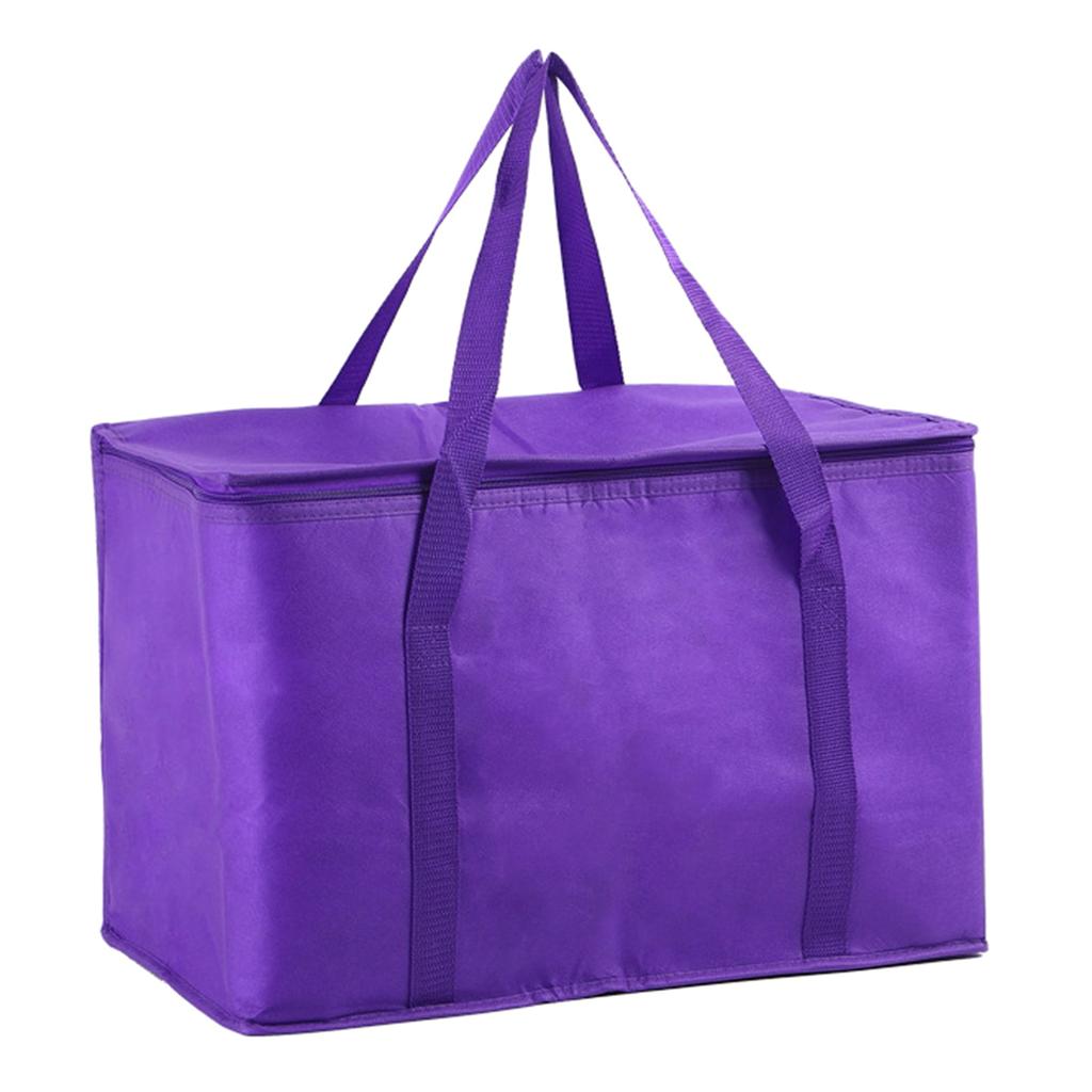 Thermal Insulated Reusable Grocery Bag Collapsible Food Delivery Bag With Zipper Top for Office Lunch Camping BBQ