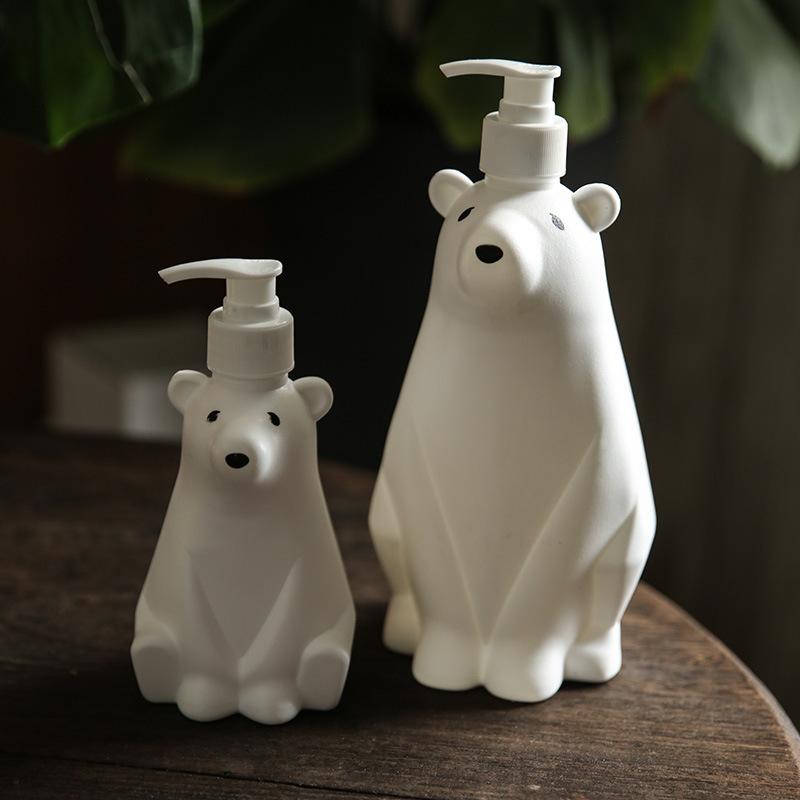 300/900ml Polar Bear Shape Kitchen Soap Dispenser Liquid Shampoo Shower Gel Lotion Dispensing Bottle Hand Sanitizer Press Pumps