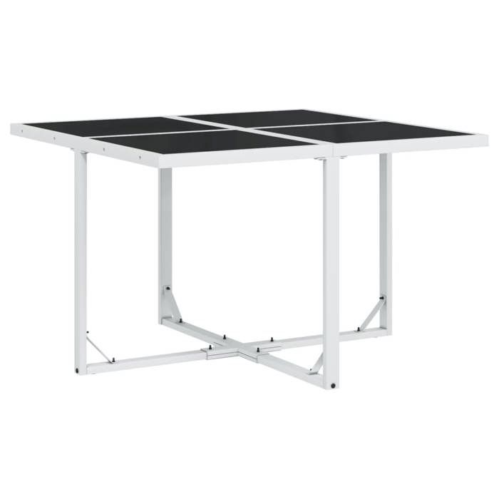 VidaXL Ensemble à manger de jardin avec coussins 9 pcs blanc textilène, ensemble à manger d'extérieur, meuble à manger de 3295108