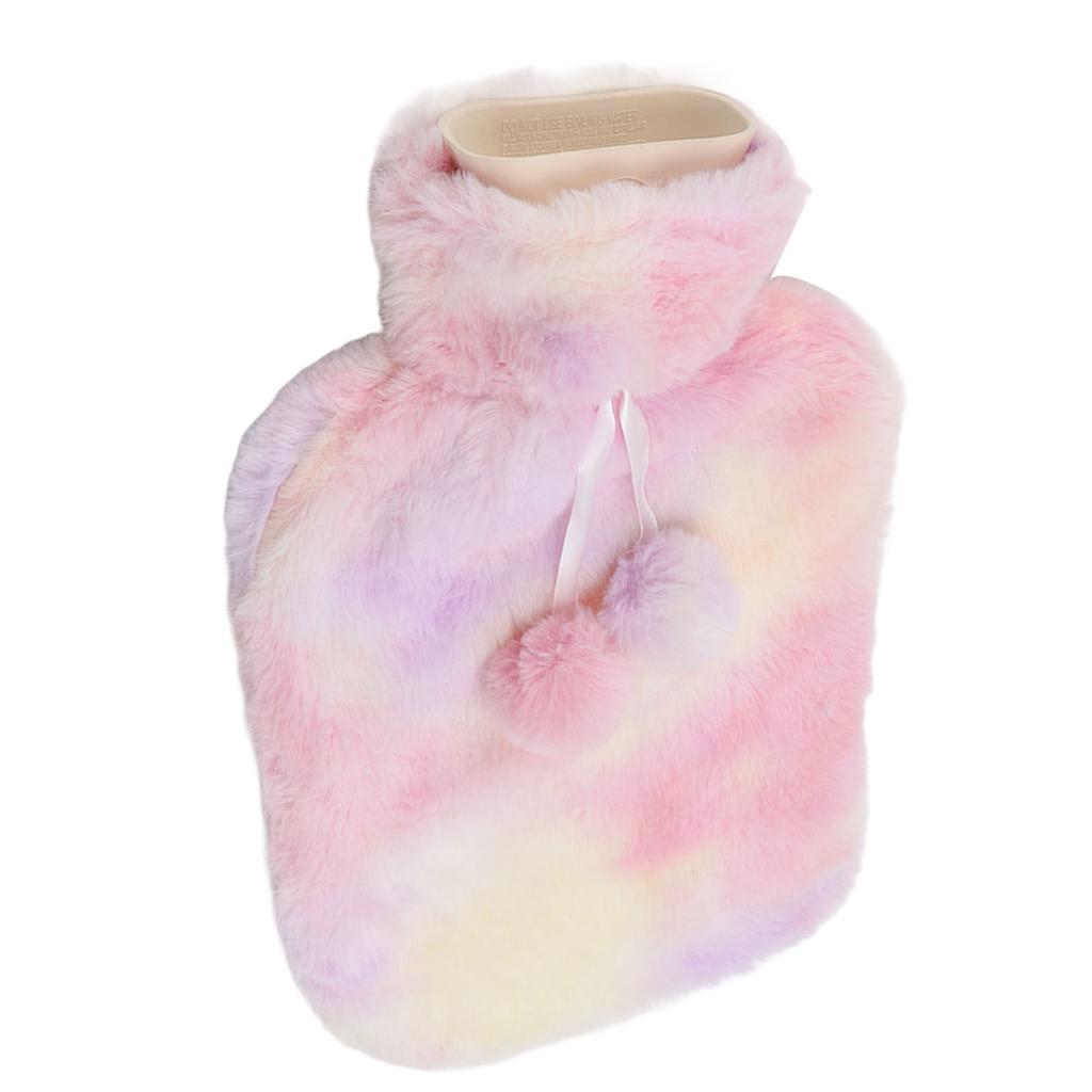 Hot Water Bottle 2000ML Water Injection Hot Water Bag With Plush Cover for Discomfort Relief
