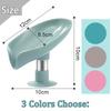 New Leaf Shape Soap Box Drain Soap Holder Bathroom Accessories Suction Cup Soap Dish Tray Soap Dish for Bathroom Soap Container
