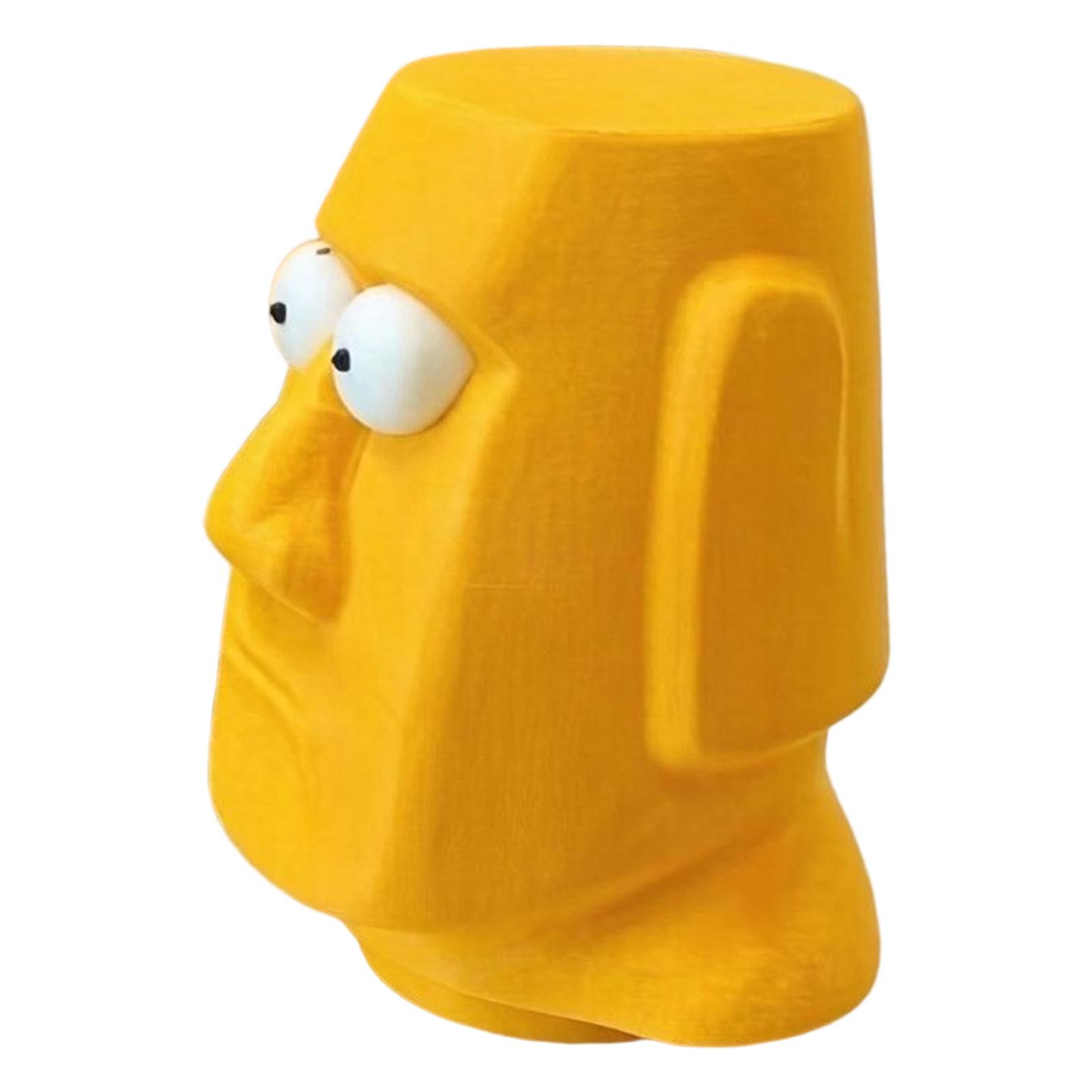 

3D Printed Stress Relief Toy Moai Statue Eye Popping Fidget Sculpture Desktop Decoration Sensory Toy for Focus and Relaxation One Size жовтий