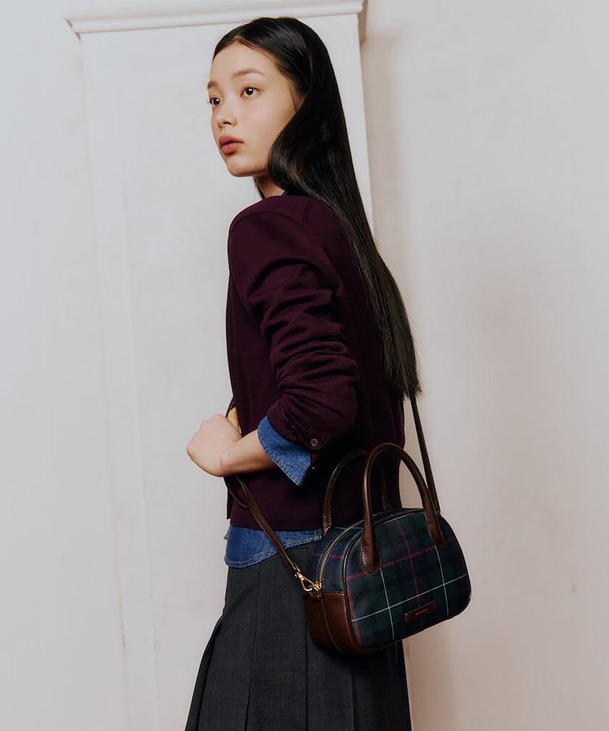 Beanpole Accessory Core Check Pvc Top Zipper Tote Bag Green