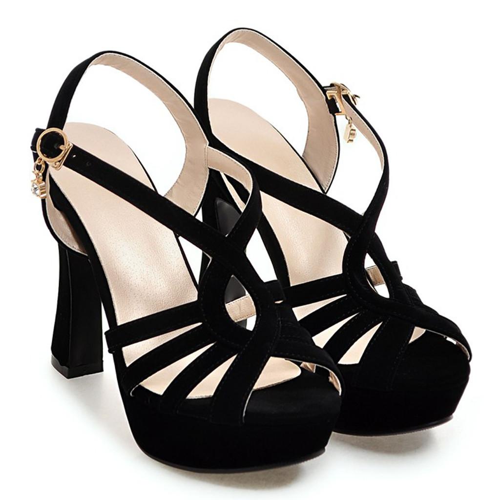 

(SU)Женские дамы Peep Toe Пряжка Платформа Высокий каблук Вечеринка Обувь Сандалии