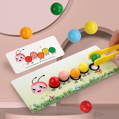 Frühpädagogik Raupen-Clip-Perlenkugel-Reagenzglastier Spielzeug Baby Logik Fokus Trainingswerkzeug für die Pädagogische Entwicklung