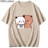 Roztomilý pár Dudu a Bubu se objímají Grafická trička Kawaii Medvídek Panda Tričko Roztomilá Vtipná Trička Dámské Pánské Bavlněné Oblečení