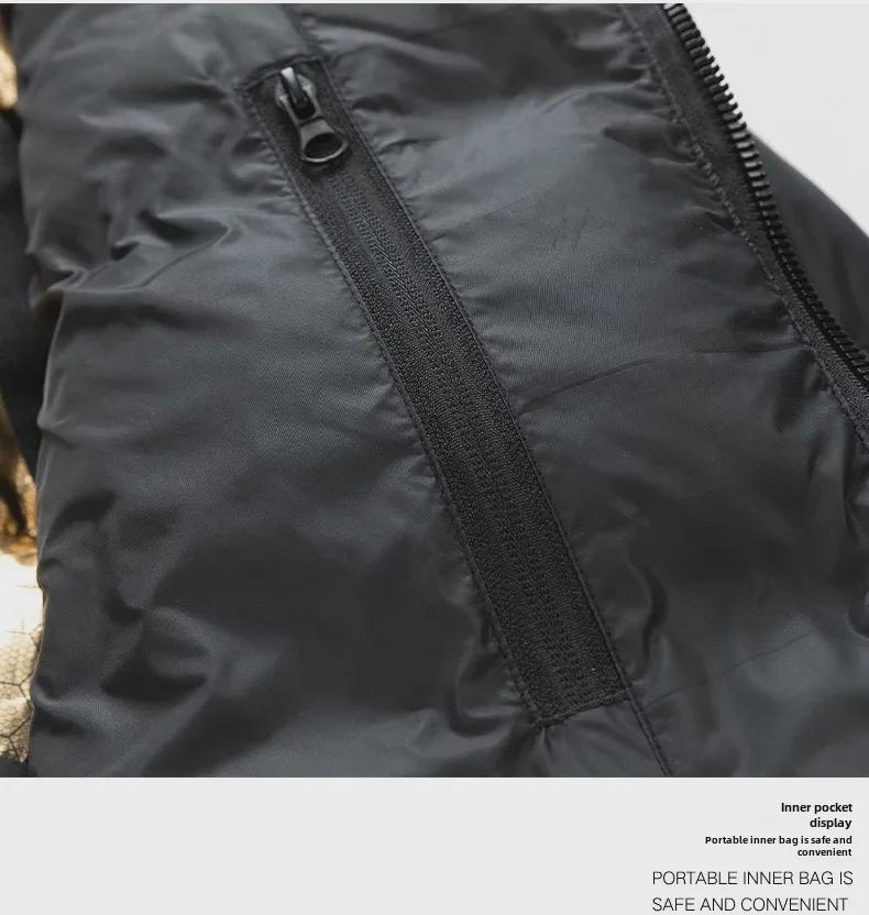 Schwarz & Gold Unisex Weiße Daunen Kapuzenjacke: Winddicht, Warm, Lässig & Stilvoll für den Winter.