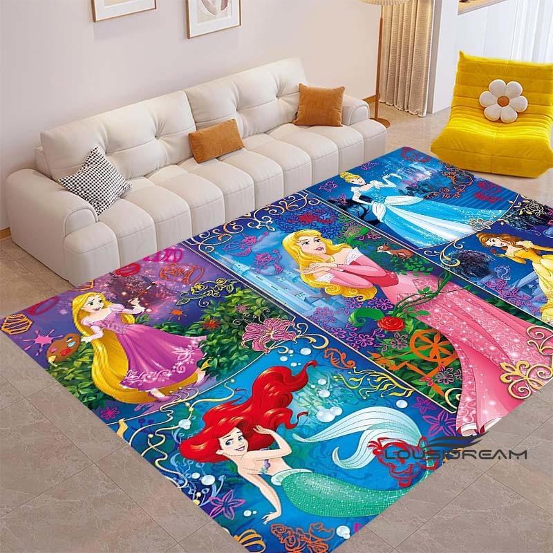 This Disney pink princess-themed rug is suitable for girls' bedrooms, bedside tables, living rooms, sofas, floor mats, children'