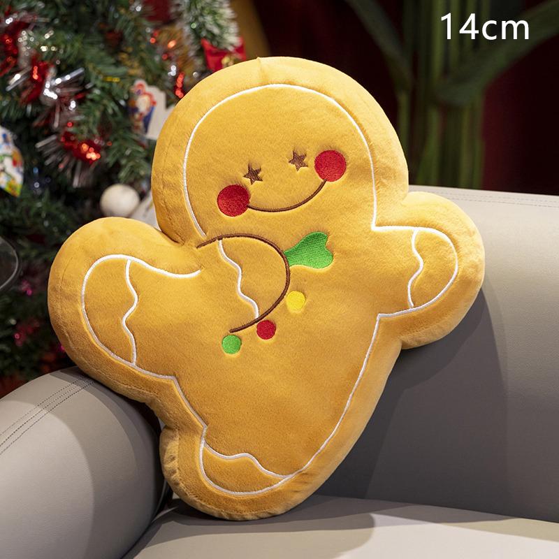 Christmas Decoration Toys Cute Gingerbread Man Plushie Toy Doll Cartoon Soft Anime Toy Pillow Home Decor Kids Gift