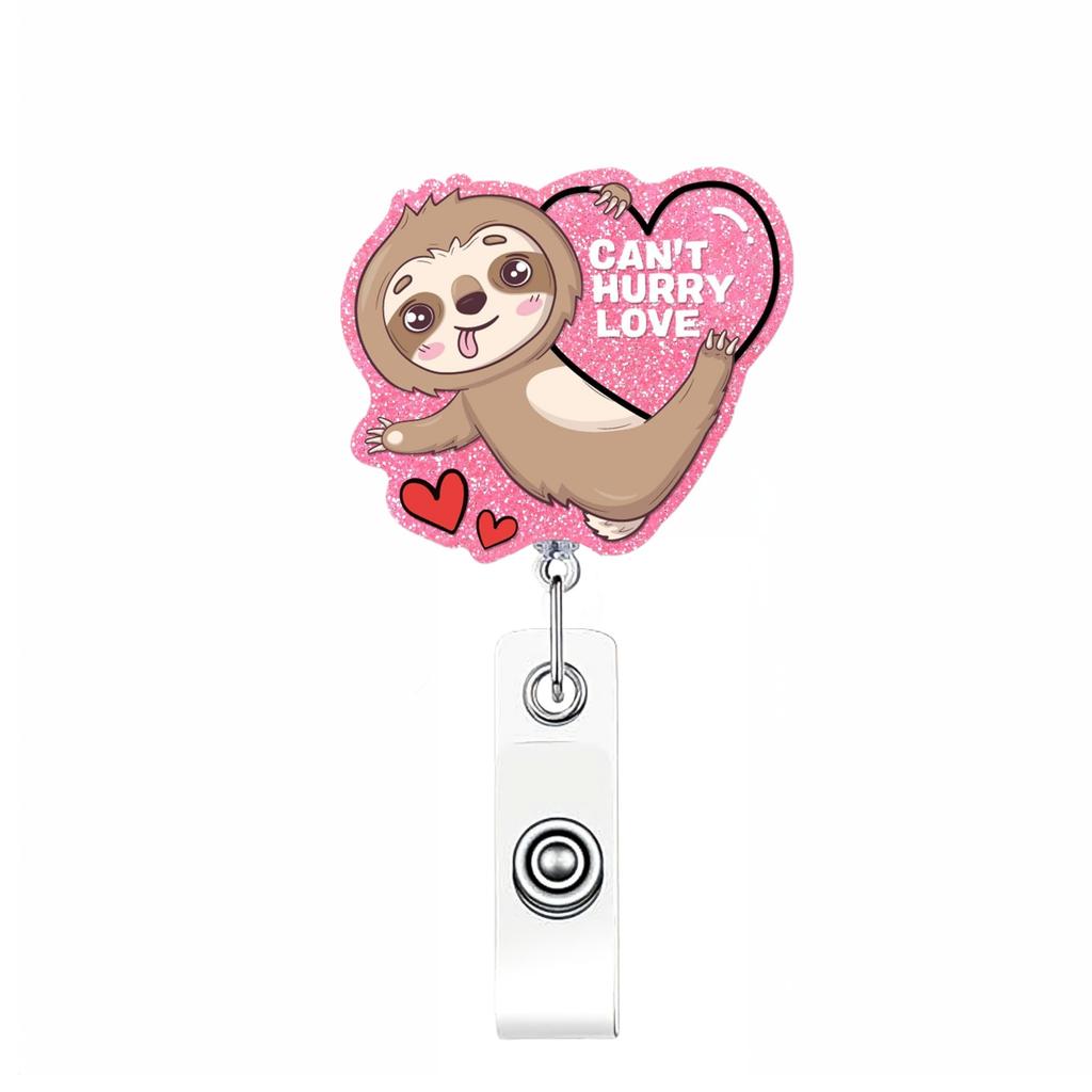 Swivel Badge Holder Lightweight Cute Badge Reel Retractable Id Badge Reel Acrylic For Valentine'S Day Gift Doctor Id Display