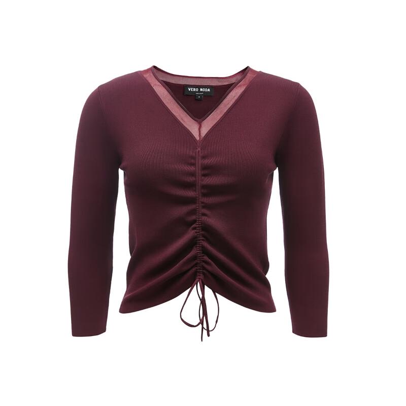 VEROMODA Women's Slim Knit Top with Mesh & Drawstring