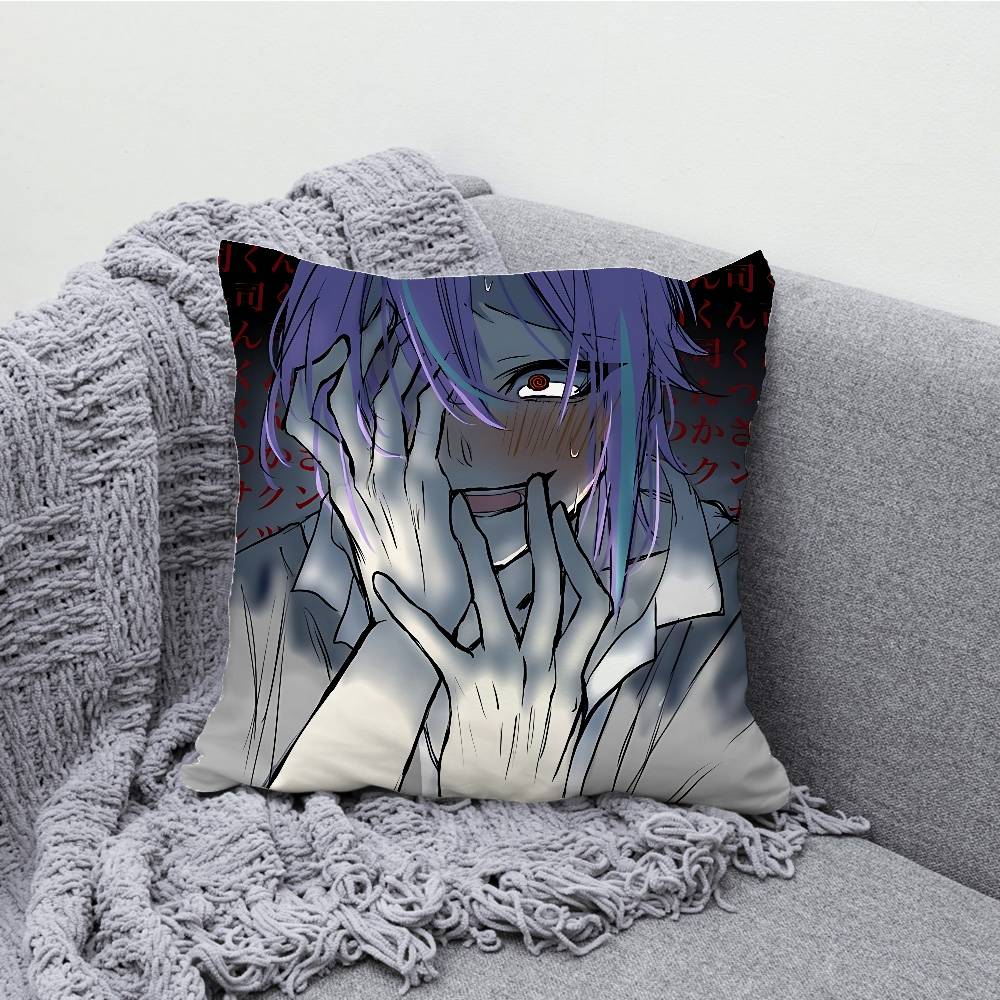 Yandere D-Doppo K-Kannonzaka Pillow Case Print Polyester Fiber 40X40 cm Home Sofa Throw Cushion Cover Decoration
