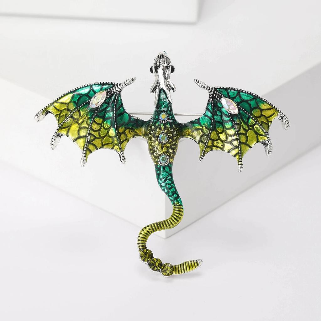 Enamel Flying Dragon Brooches for Men Dragons Pins 8-color Available Office Party Friend Gifts Accessories