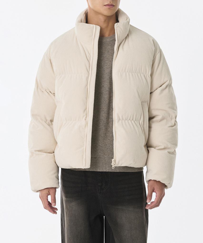 Musinsa Standard Daily Puffer Corduroy Short Padded Jacket [Cream]