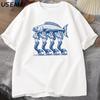 Mermaid Fish TShirt Trendy Beach T Shirt Summer Vacation Tshirt Shortsleeve Printed Cotton Graphic Tees Womens Top Clothes