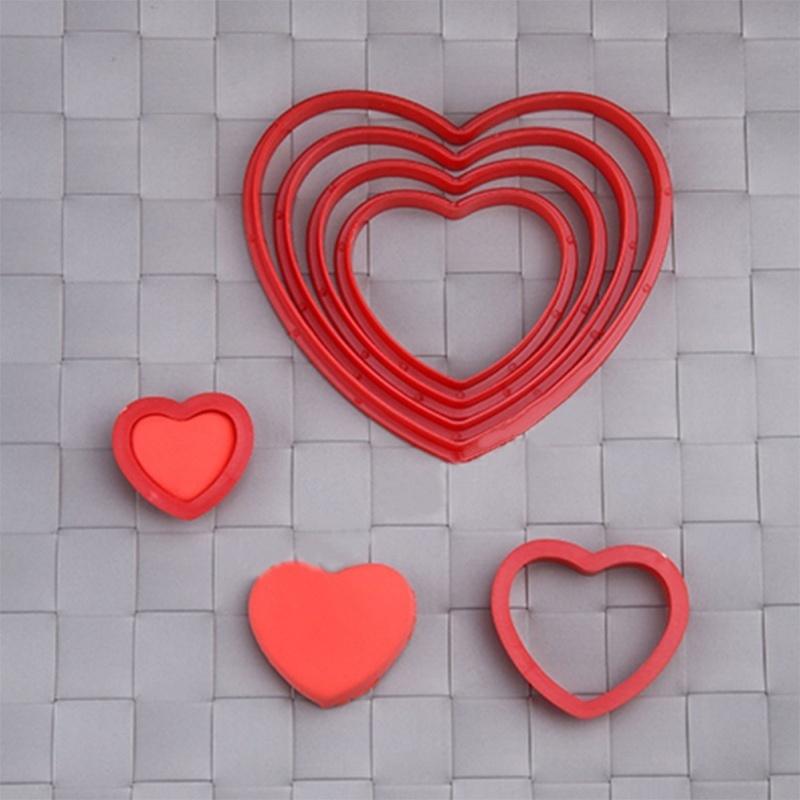 6 ks Srdce Cookie Sušenka Fondant Nářadí na vykrajování dortů Forma na výrobu cukru Sada řemesel
