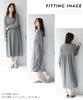 ON NISHIKI Travel Pajamas with Long Sleeve Stretch Loungewear Size Women's Pouch, Compact, Dress, Material, Nightgown, (Black 4/ML/904101)