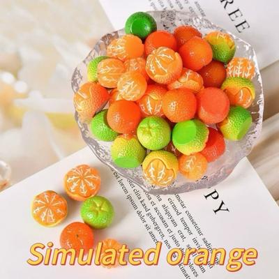 Mini Resin Orange Simulation Fruit DIY Jewelry Accessories for Hair Clips Phone Case Invitation Letter Christmas Ornaments