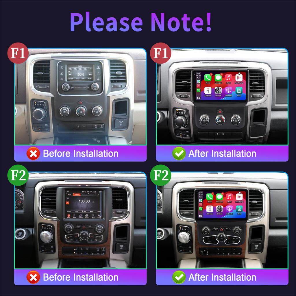 9"  Car Radio For Dodge RAM 1500 2500 2013-2019 Android 16 Wireless BT Carplay Multimedia Navigation Touch 2K QLED Screen