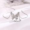 Butterfly Love Dream Necklace Femininity Cold Sense Valentine'S Day Gift Round Diamond Tassel Hollow Butterfly Zircon Clavicle Chain