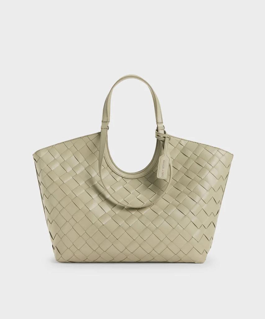 Charles & Keith Yvette Woven Tote Bag 3 Colors Ck2-30701583