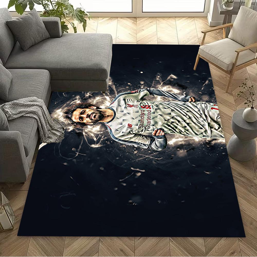 Dynamic Soccer Player Pose Floor Rug Office Rug Perfect for Hallway Dormitory Bedrooms Living Rooms Anti-slip Rug Office home decor Spiritual Gift