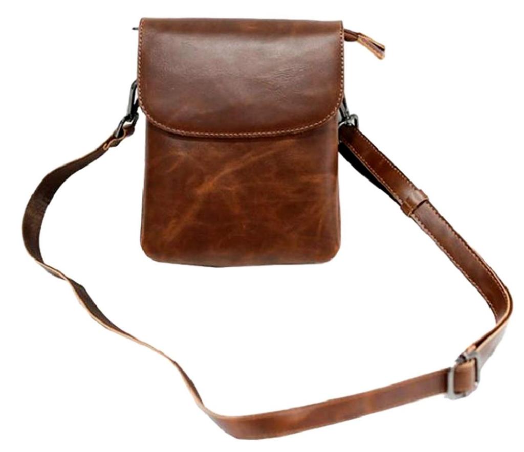 ZAZALAND Mini Bolsa de Ombro com Cinto Removível Bolsa Marrom, Alça, 2 Vias, Couro,