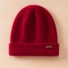 One-line forming~% pure cashmere knitted hat for men and women, warm ears in autumn and winter, thickened and versatile Cashmere