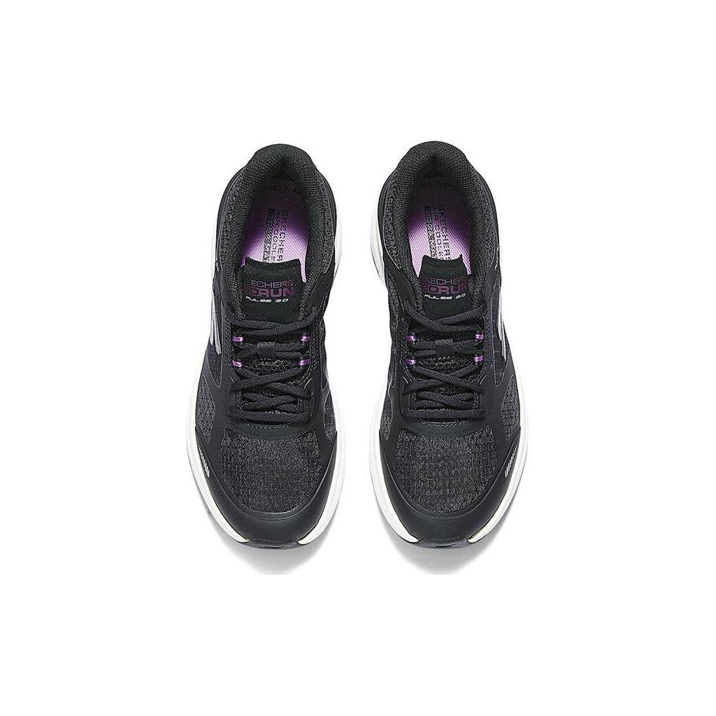 Skechers GOrun Pulse 2 Comfortable Lightweight Versatile Shock Absorbing Breathable Low Top Running Shoes Women Sneaker Black Purple 129113-BKPR