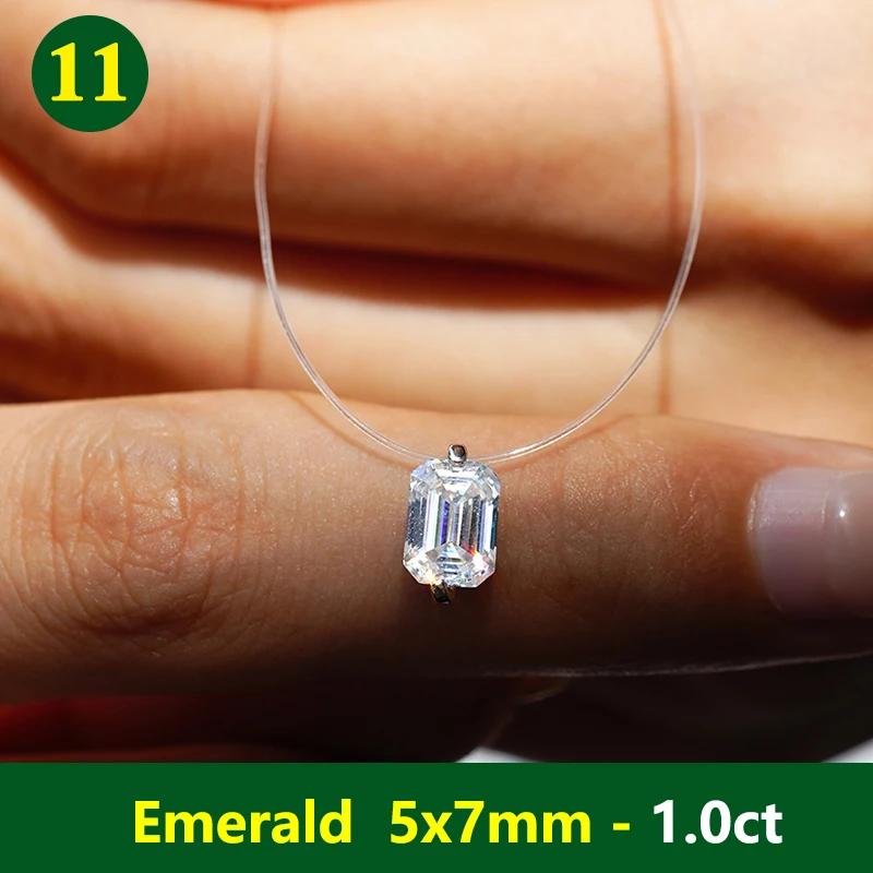 Fishing Line Women Moissanite Necklace Pendant Original 925 Sterling Silver Jewelry Moissanite Diamond  Necklace for Women