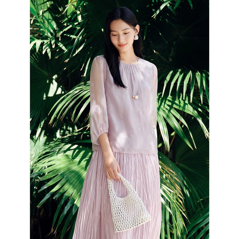 

Annaco Ouro Resort Organza Flocked Puff Sleeve Top L