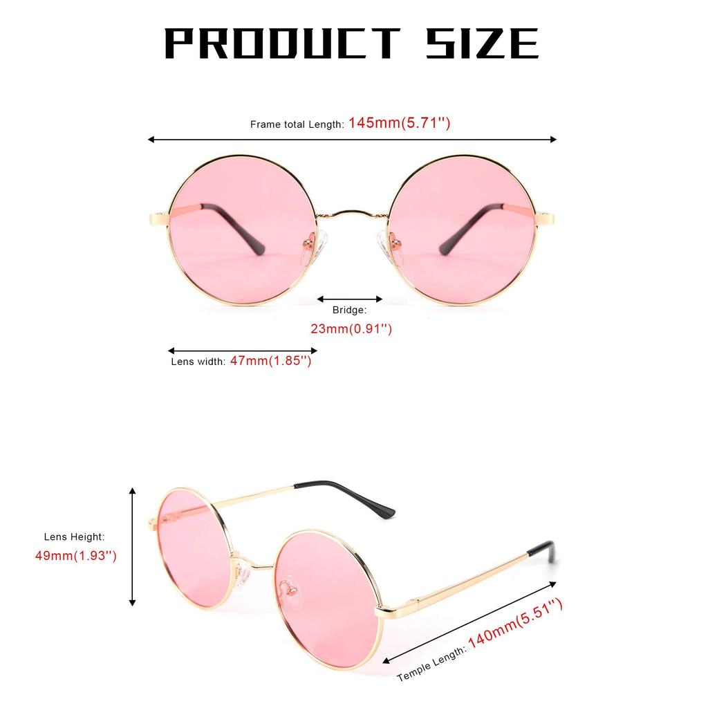 Polarized Retro Round Frame Sunglasses for Men and Fashionable Colorful Sunglasses [FEISEDY] Glasses, Women,