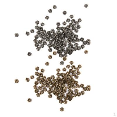 200 Snowflake Flower Spacer Beads Charms Necklace Bracelet Crafts 4mm