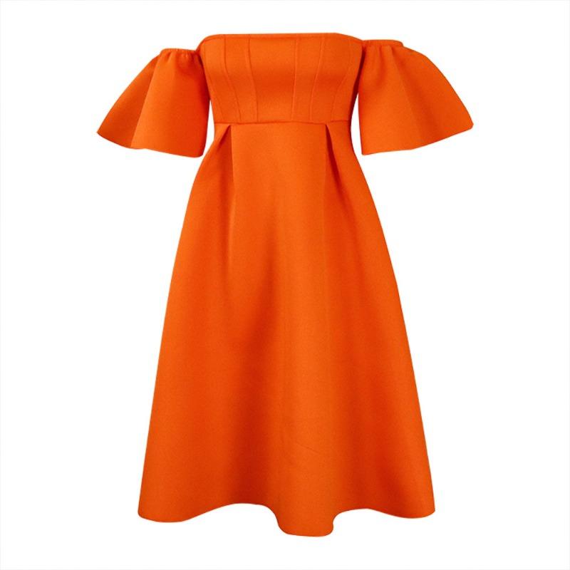 

Женское летнее новое платье на одно плечо, облегающее, банкетное вечернее платье для вечеринки, большого размера XXXL оранжевый