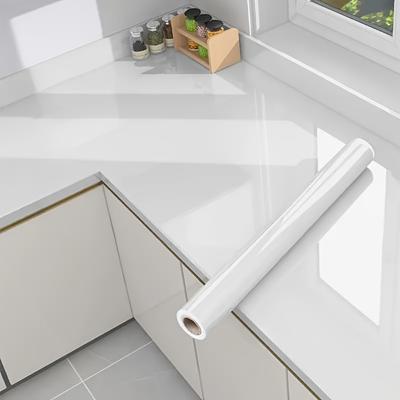 55cm Width Glossy Vinyl Wallpaper Self-Adhesive Waterproof Wall Stickers for Bathroom Kitchen Table Wardrobe Furniture Decor