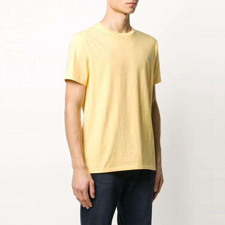 Polo Ralph Lauren Logo Casual Crew Neck Short Sleeve T-Shirt Men T-Shirts Yellow 710680593